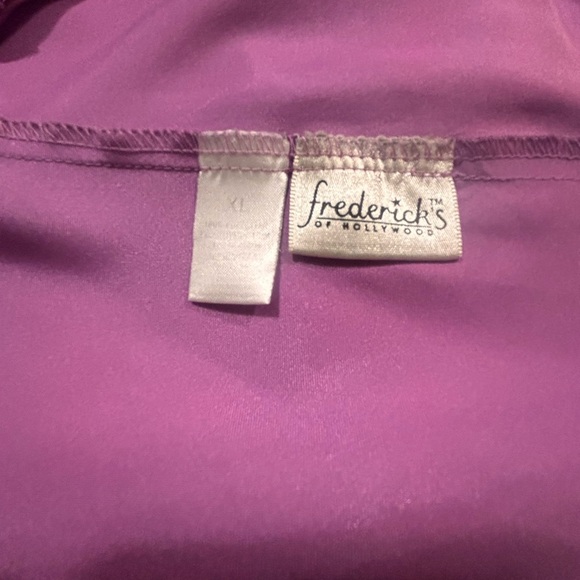Frederick’s of Hollywood Satin Chemise XL | Purple Lace Lingerie Slip - Picture 4 of 4
